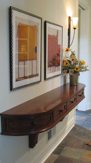 custom walnut hall table east troy wisconsin