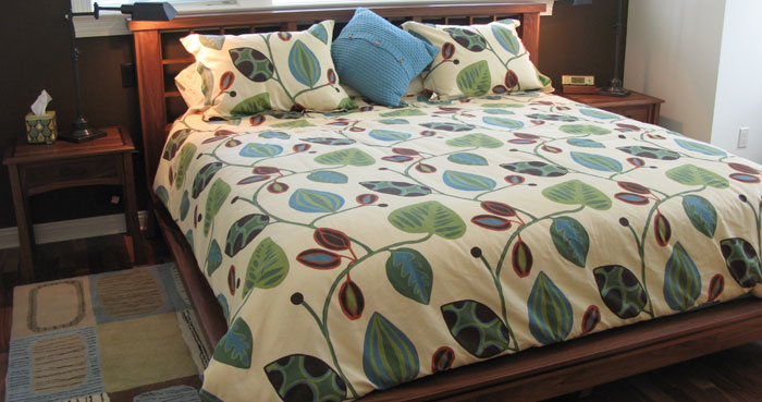custom walnut platform bed